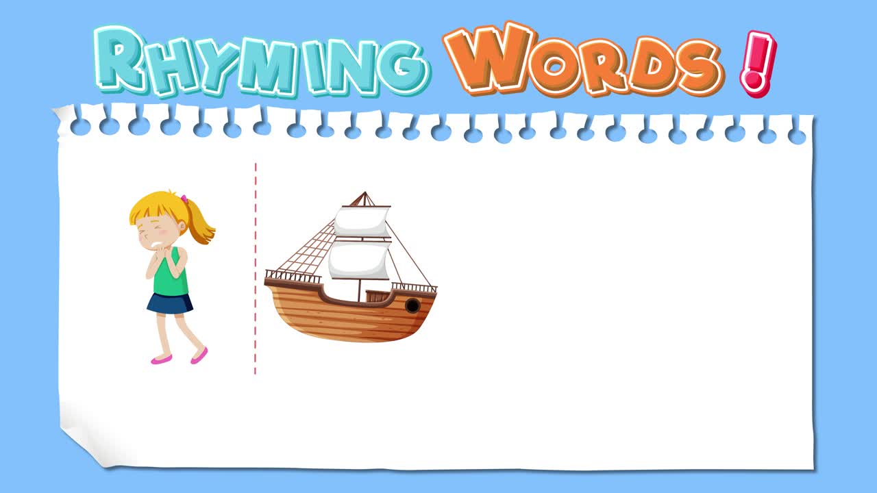 Colorful animation teaching rhyming words with playful visuals and ...