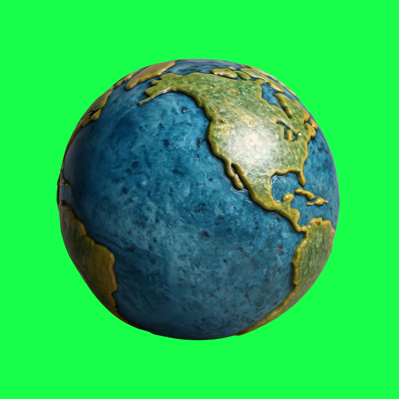3D globe animation, transparent 4K video, green screen