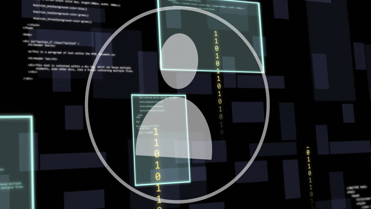 animación de iconos de medios sobre el procesamiento de datos