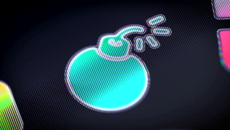 bomb icon on the screen. looping.