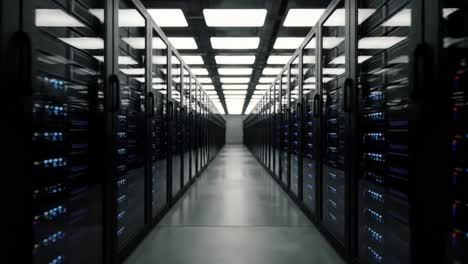 walk through an advanced data center showcasing rows of servers and high-tech infrastructure. experience the organized environment where data is processed and stored efficiently.