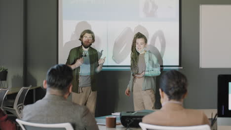 business presentation in a modern office