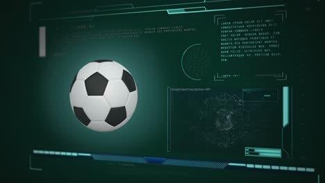 animation of scopes scanning and data processing with football