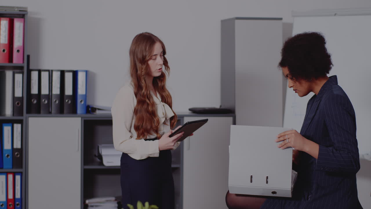 Businesswomen collaborating in an office setting