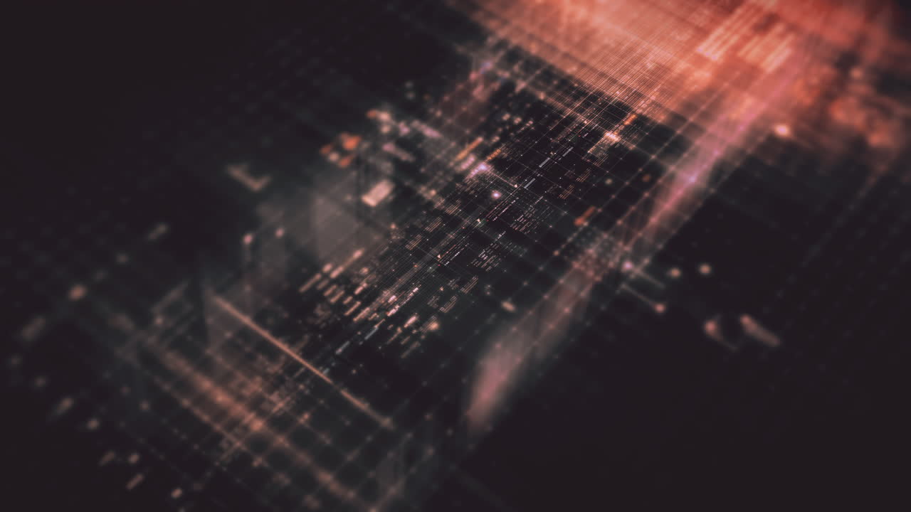 Futuristic screen display matrix, hi-tech digital data telemetry with encrypted numbers, display dynamic background for computer desktop screen display format