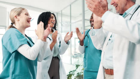 medical team celebrating success