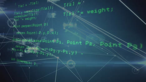 animation of data processing over network of connections