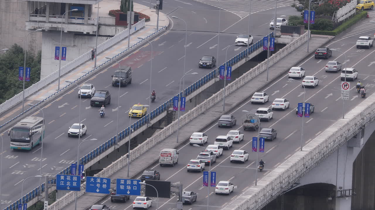 Timelapse of the Beijing city skyline from a high vantage point