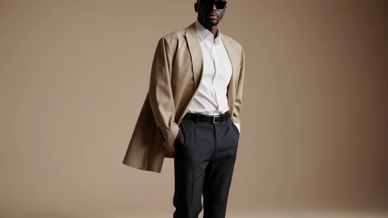 Stylish man in business attire posing