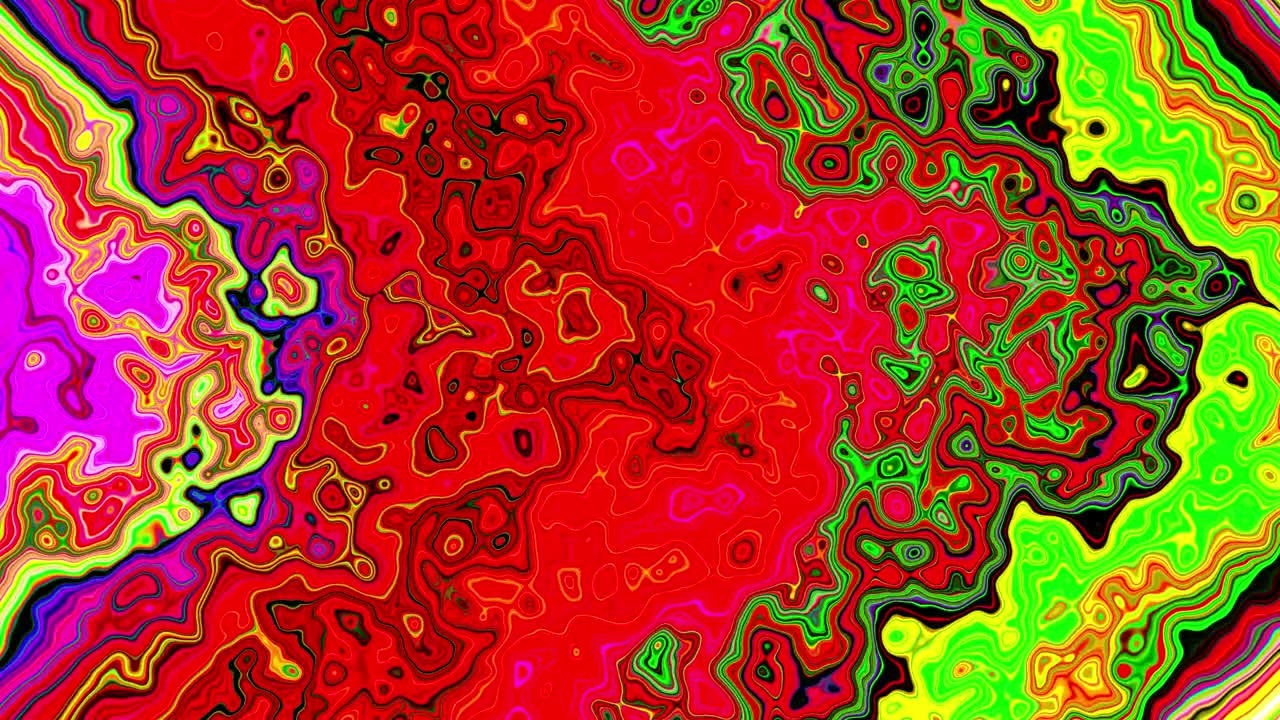 Sfondo con design acid hippie. Layout astratto con gradiente colorato. Animazione in loop. Grafica in movimento psichedelica.