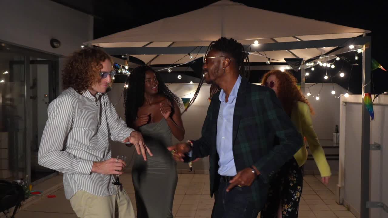 People dancing at a night party