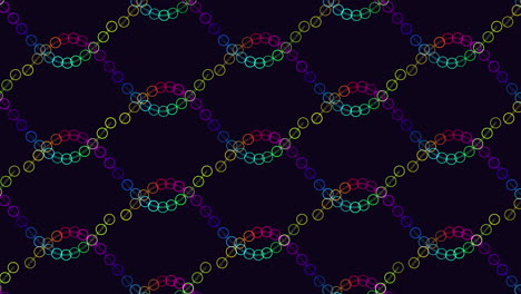 Futuristic-waves-pattern-with-rainbow-rings-and-dots-on-black-gradient