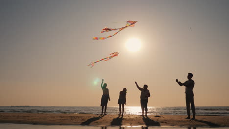 A-Young-Family-Actively-Spends-Time-Together---They-Play-Kites