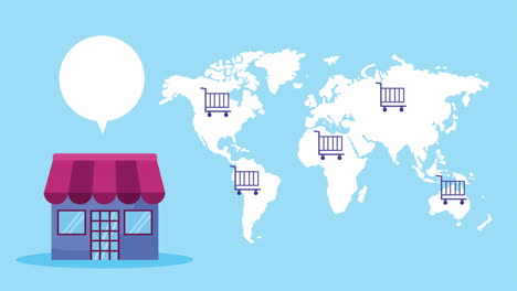 online commerce with stores around the world