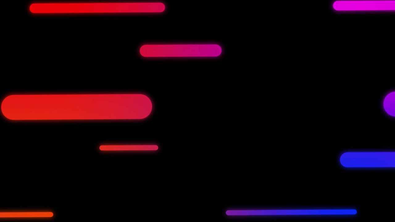 Animation of vibrant neon lines moving on black background
