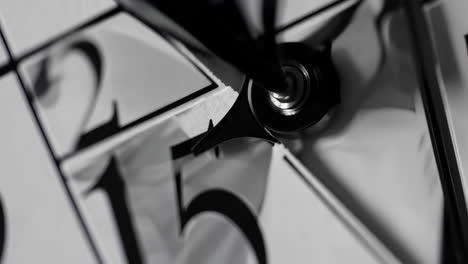 close-up of a damaged clock/calendar mechanism