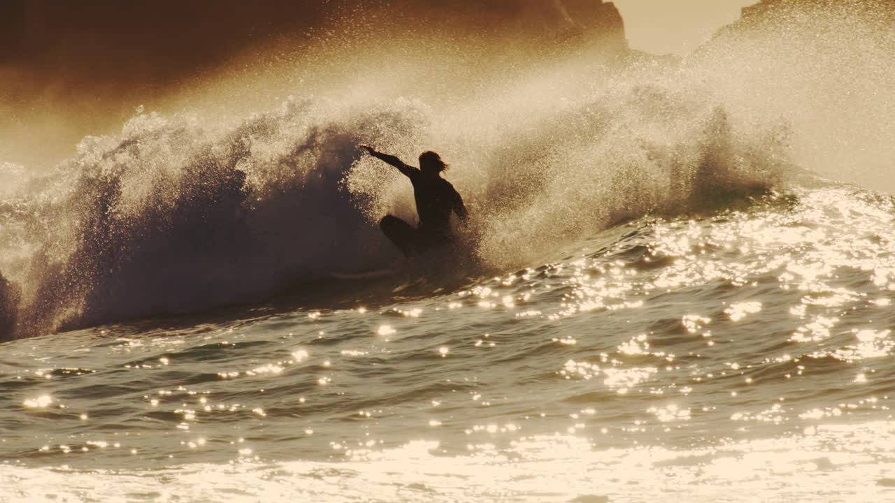 Underwater view of crashing waves, with bubbles and turbulent water, shot in Sydney, Australia.