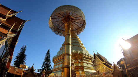 golden mount at the temple at wat phra that doi suthep in chiang mai, thailand