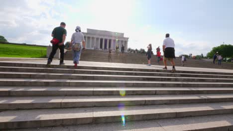 great column views from front of the lincoln memorial steps in washington dc.