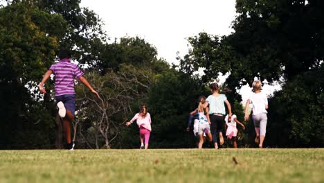 group of children playing in park