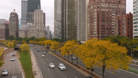 Aerial-view-of-Chicago-during-autumn