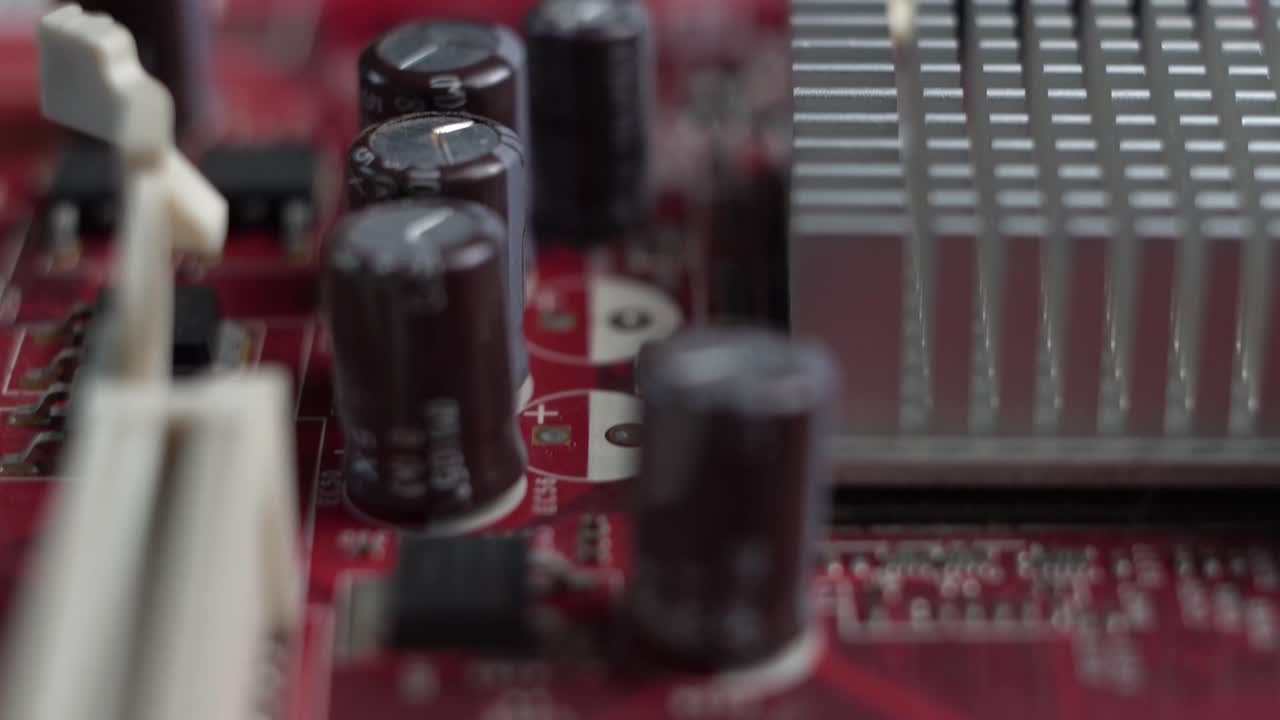Computer Motherboard Parts, Macro Close Up