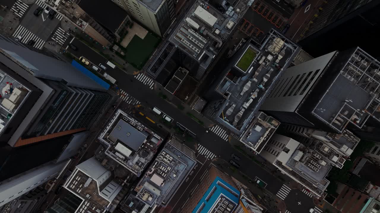Aerial View of Cityscape with Buildings and Roads