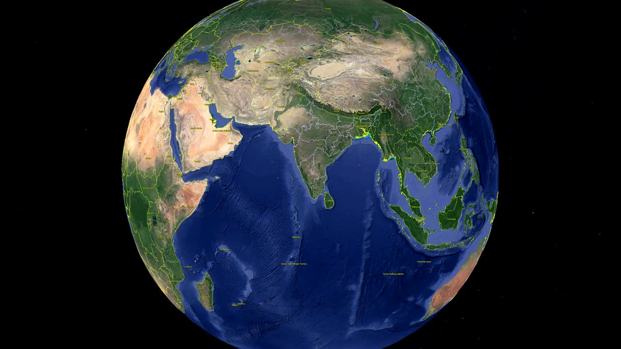 vietnam con bandera. tierra 3d en el espacio - zoom en el exterior de vietnam