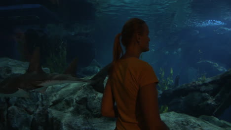 learning sea life in oceanarium