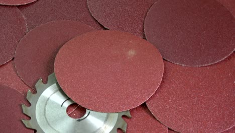 rotating sanding discs and circular saw tools