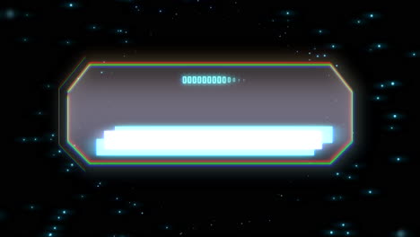 glowing futuristic screen with moving starry background