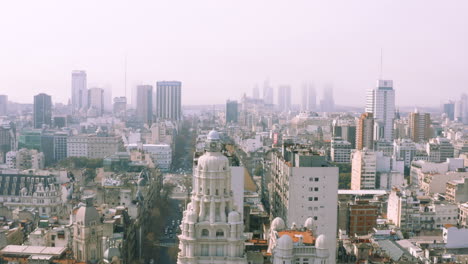 aerial - palacio barolo building, montserrat, buenos aires, argentina, forward