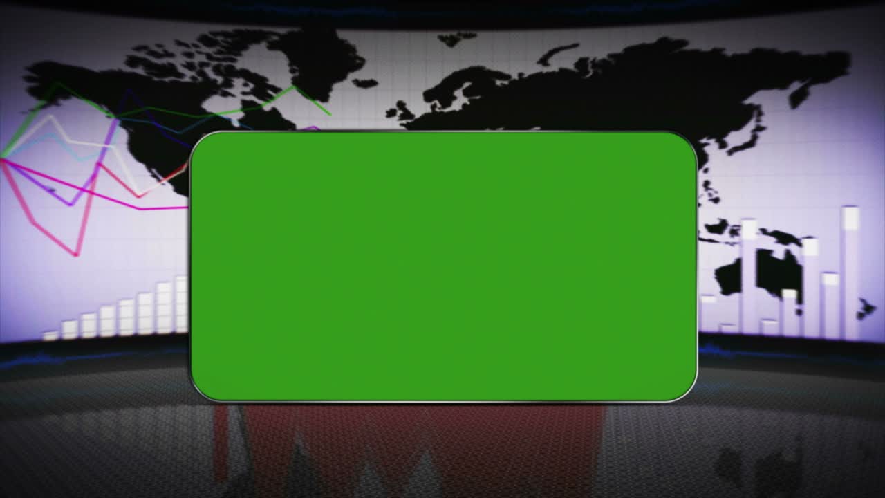 sala de negocios y monitor de pantalla verde con canal alfa, bucle, 4k