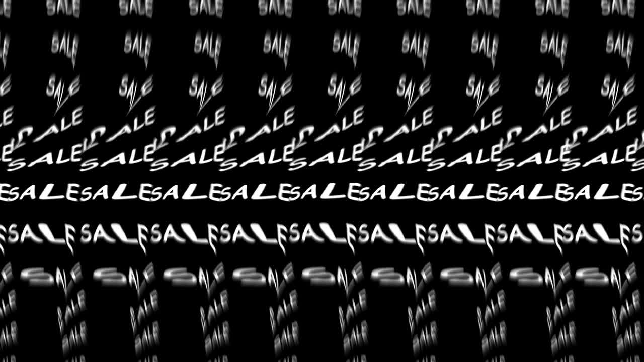 Sale kinetic typography. 4k animation. Sale text animation black and white moving for background.