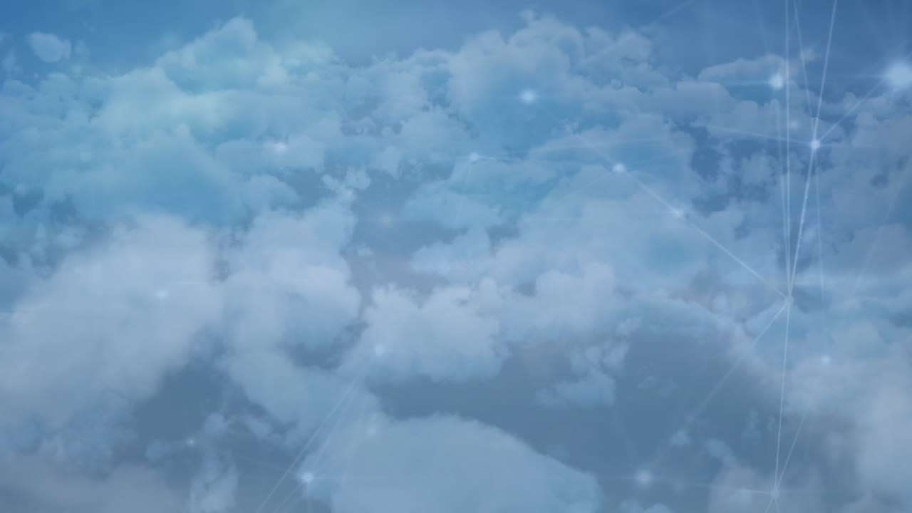 하늘의 구름 위에 빛나는 연결망