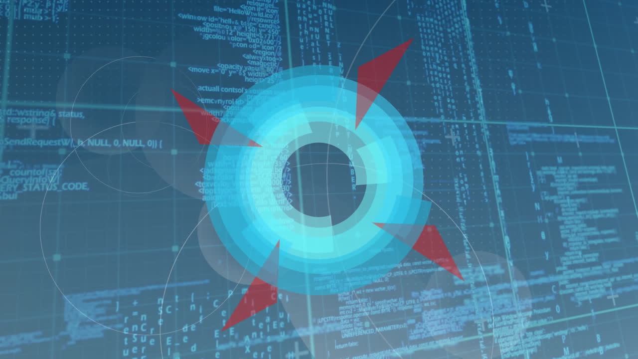 animación del escaneo del alcance sobre el procesamiento de datos sobre la rejilla