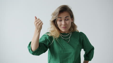 woman expressing frustration or disagreement