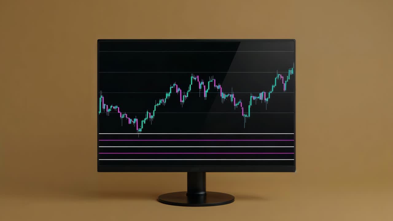 Stock Market Chart on Computer Screen