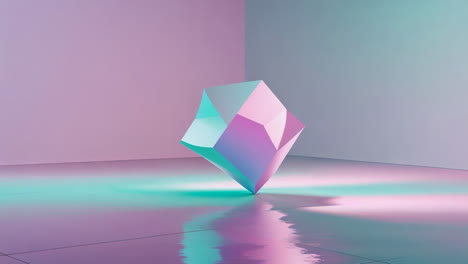 abstract geometric prism with iridescent colors