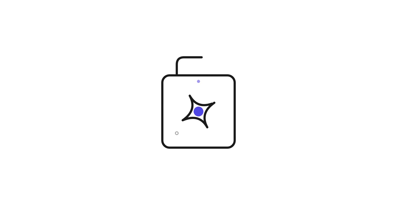 Minimalist Animated Line Art Drawing of a Square Icon