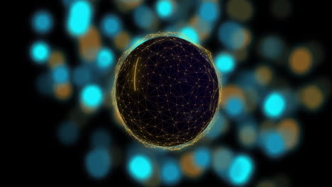 animation of globe with connections over glowing spots of light