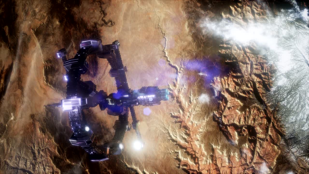 la tierra y la nave espacial. nave espacial sobre la tierra