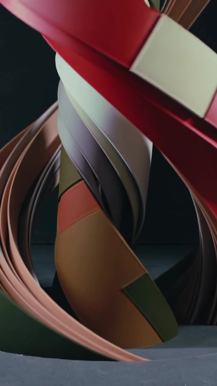 Vertical video: Pulling cam showing twisting ribbons around core on set red band entering