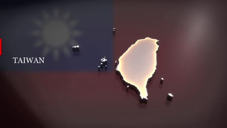 mapa animado en 3d de taiwán