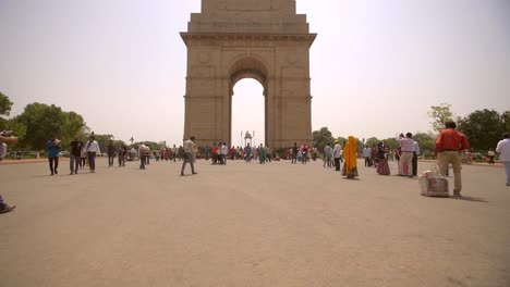 panning up to reveal india gate