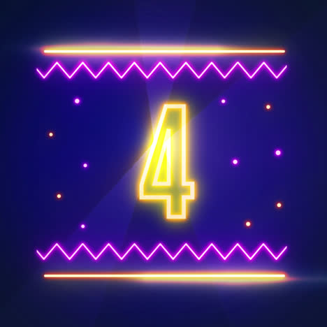 neon retro number countdown