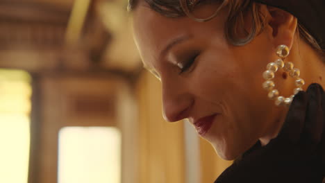 vintage woman in profile