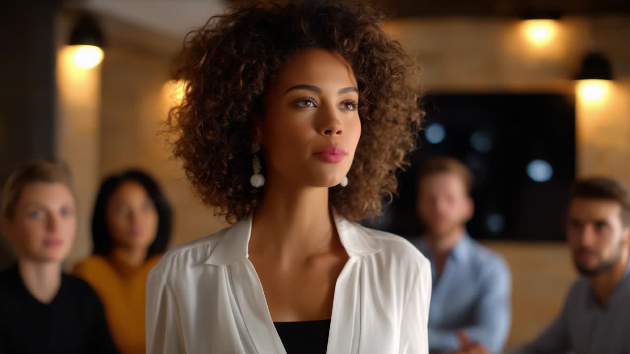 Businesswoman Leading a Meeting or Presentation