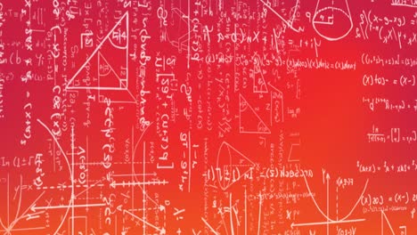 animation of mathematical equations and formulas floating against pink gradient background