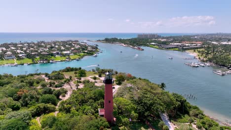 retiro aéreo del faro de la entrada de júpiter